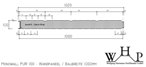 Sandwichprofil Monowall PUR 100